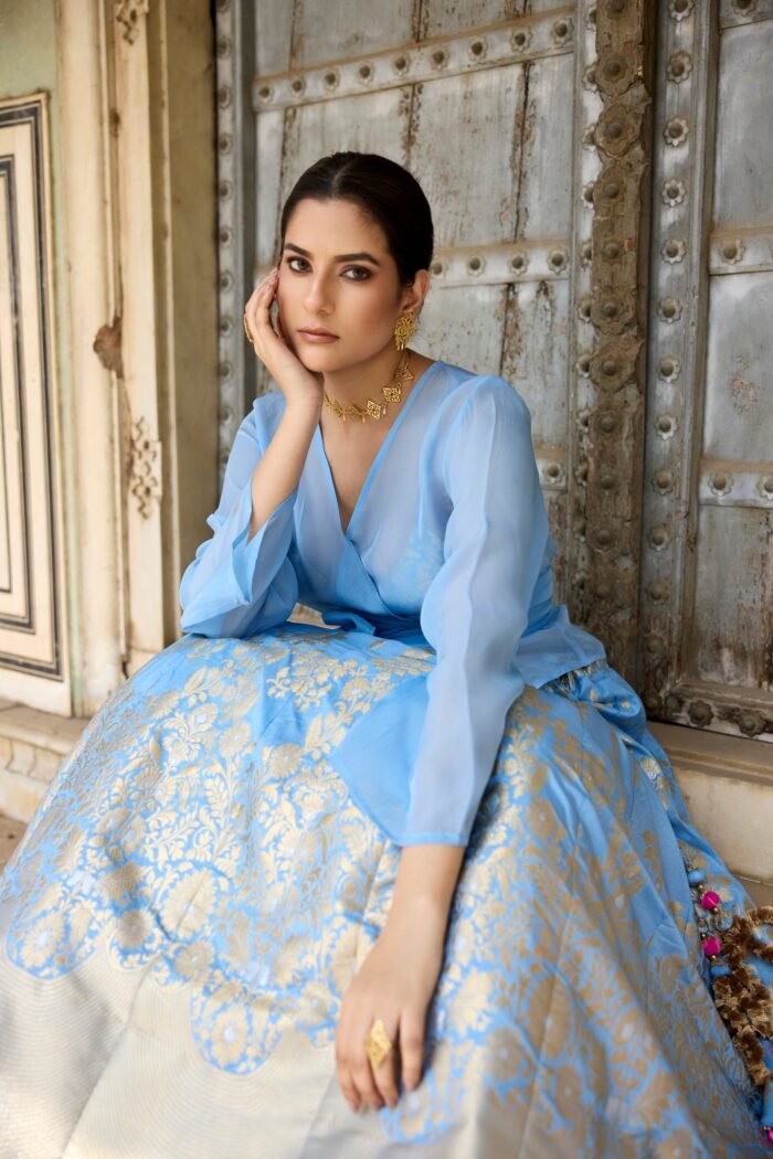 Banarasi Phool Western Lehenga Set