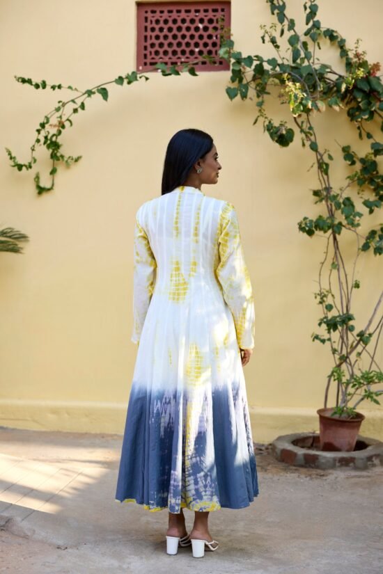 Shibori Cotton Angrakha Dress