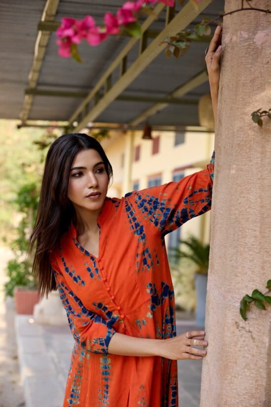 Indigo Splash Cotton Dress