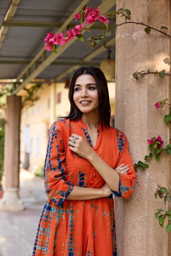 Indigo Splash Cotton Dress