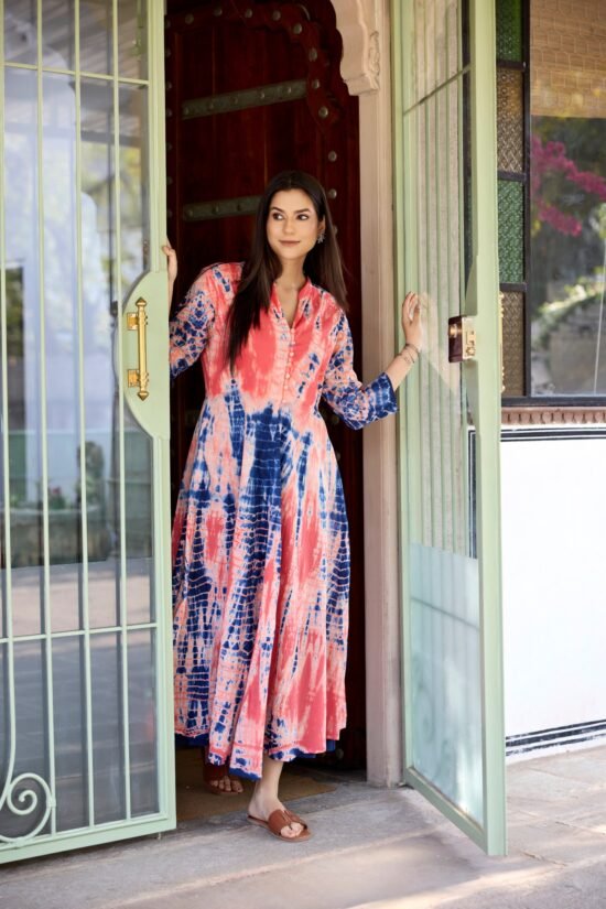 Indigo Splash Cotton Dress