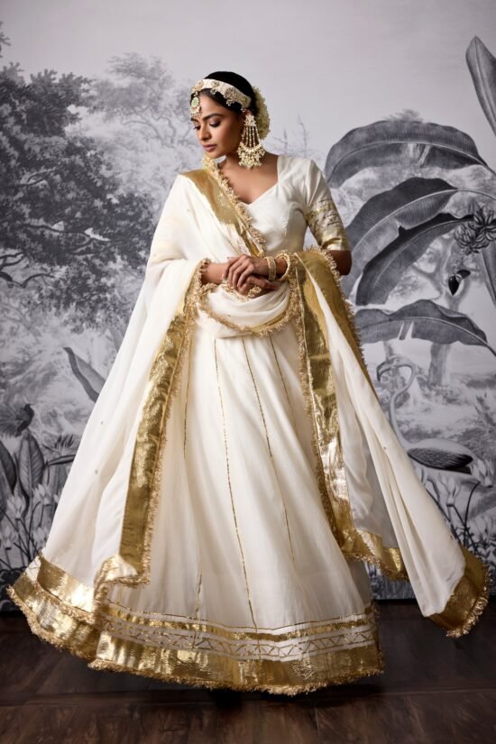 Ivory White Gota Lehenga Set