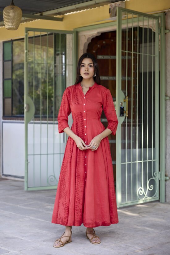 Color Diffusion Cotton Dress