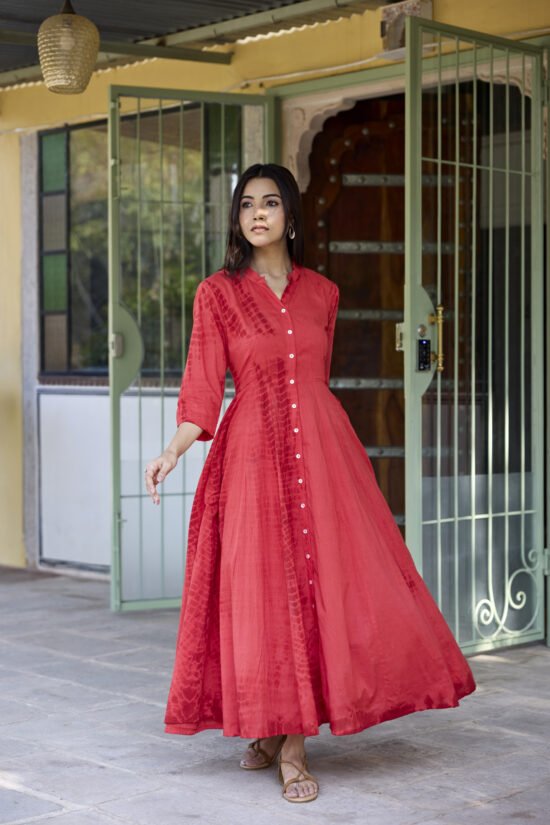 Color Diffusion Cotton Dress