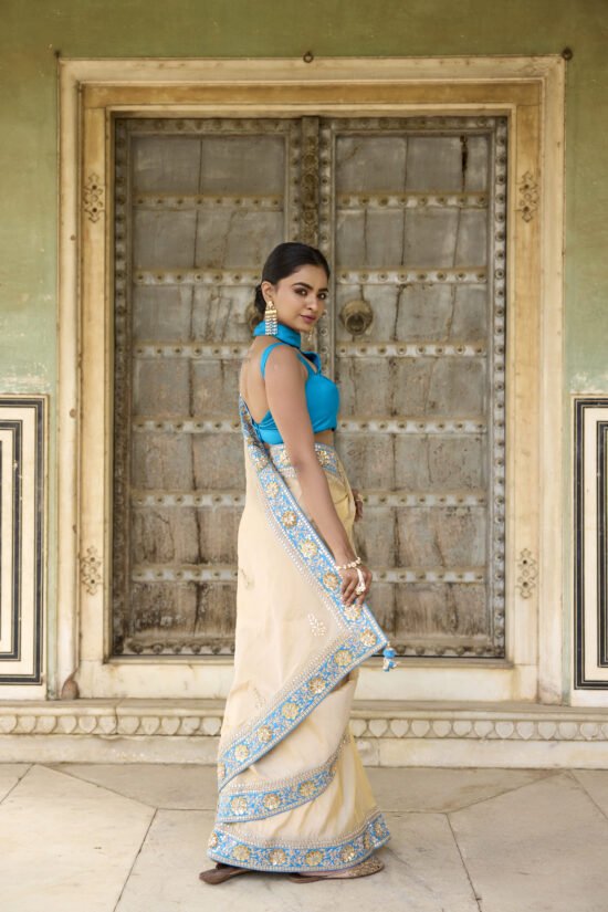 Gota Patti Golden Tissue Saree