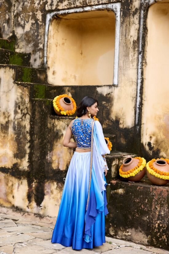 Blue Ombre Lehenga Set
