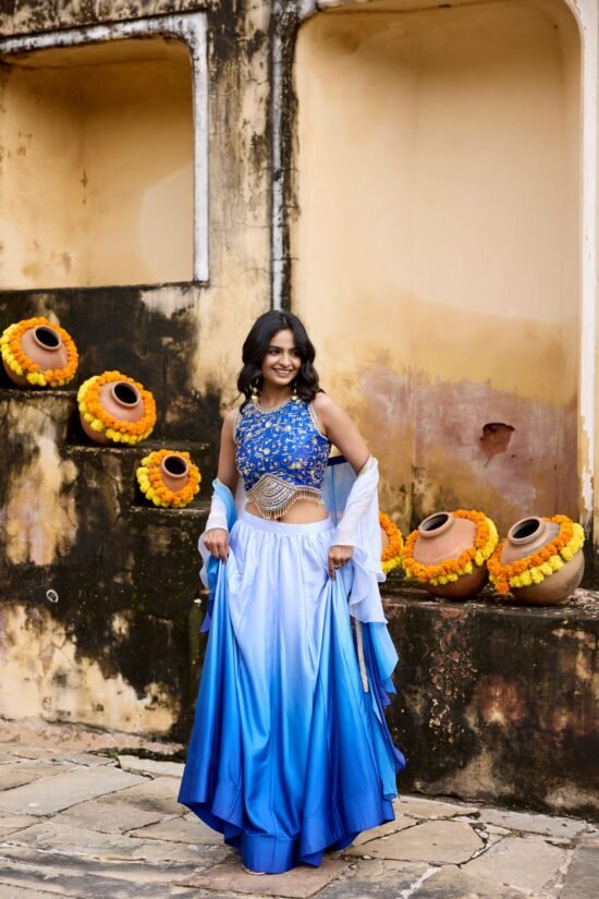 Blue Ombre Lehenga Set