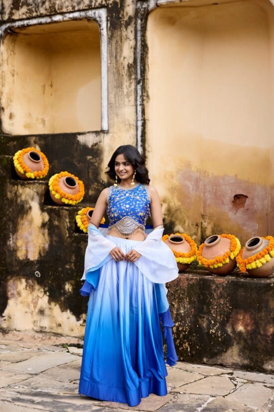 Blue Ombre Lehenga Set
