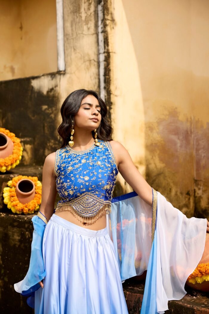 Blue Ombre Lehenga Set
