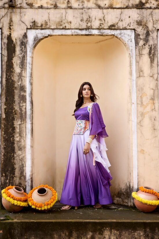 Lavender Ombre Sharara Set