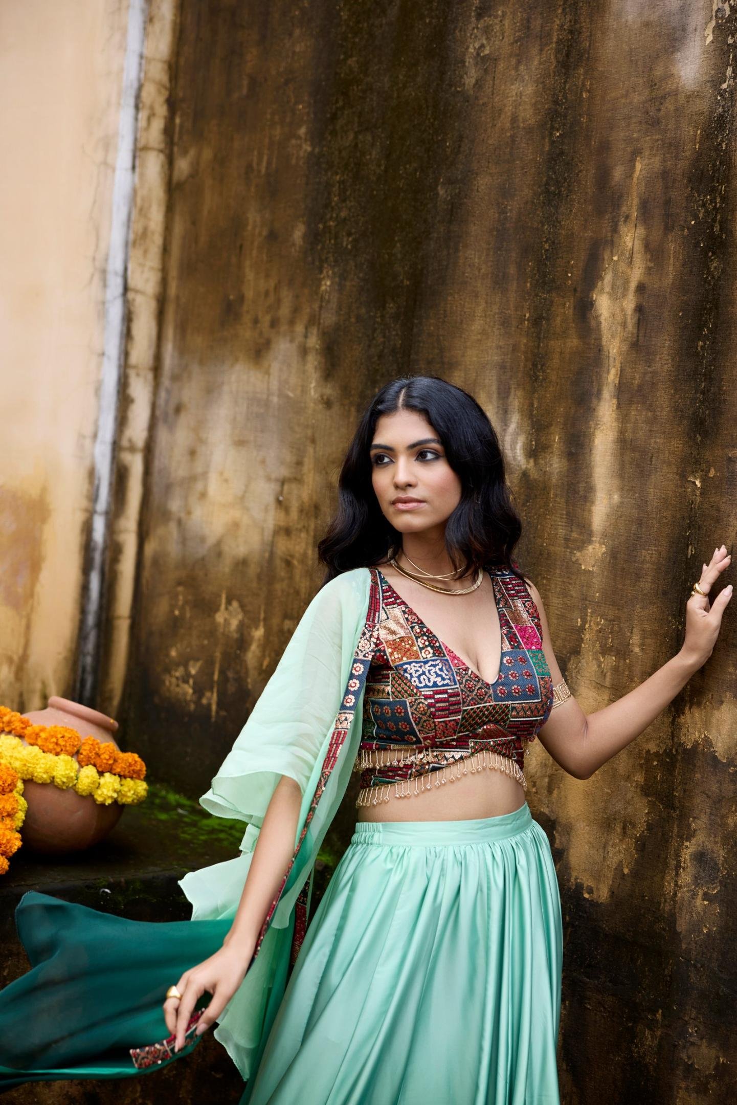 Mint Green Ombre Lehenga Set