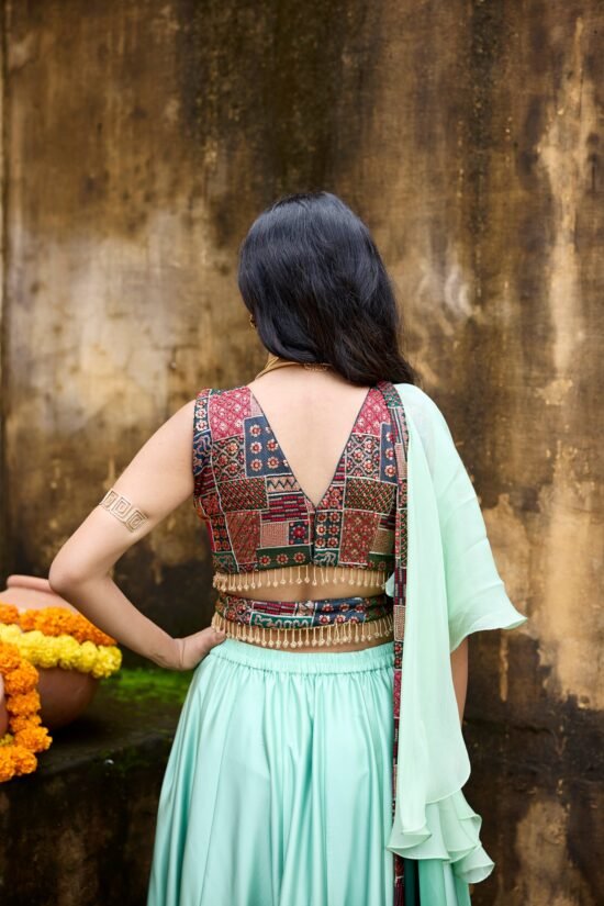 Mint Green Ombre Lehenga Set