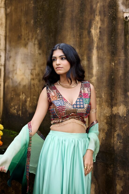 Mint Green Ombre Lehenga Set