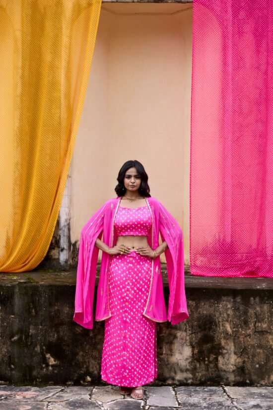 Chatak Pink Cape Set