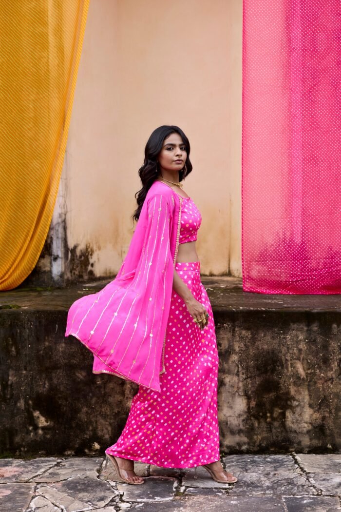 Chatak Pink Cape Set