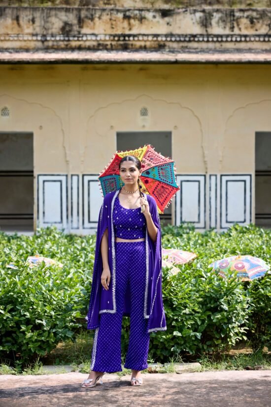 Indigo Mothda Cape Set