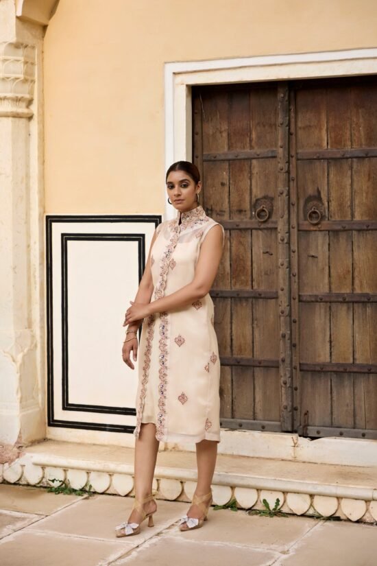 Champagne Gota Patti Jacket Set