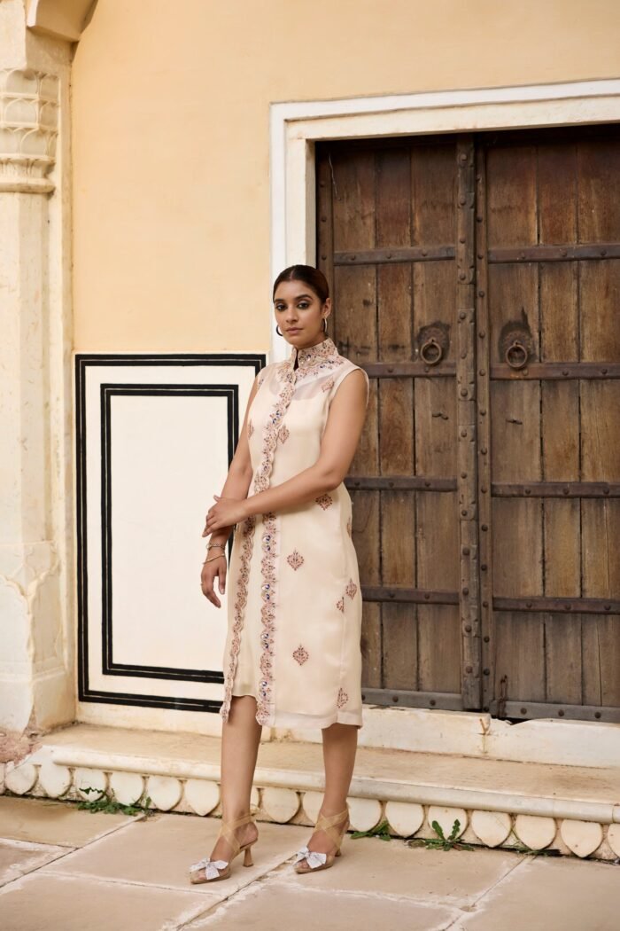 Champagne Gota Patti Jacket Set