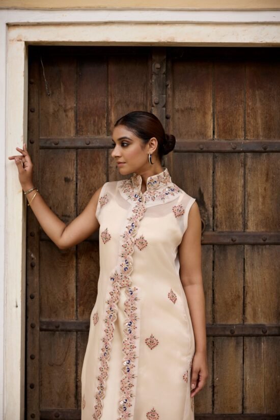 Champagne Gota Patti Jacket Set