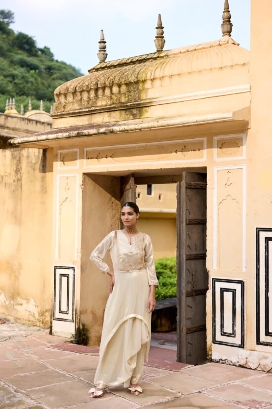 Golden Tissue Gota Patti Co-ord Set