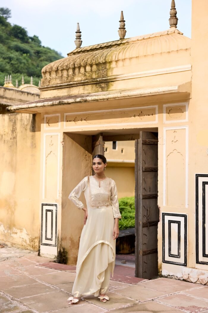 Golden Tissue Gota Patti Co-ord Set