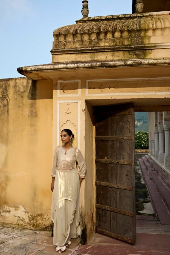 Golden Tissue Gota Patti Co-ord Set