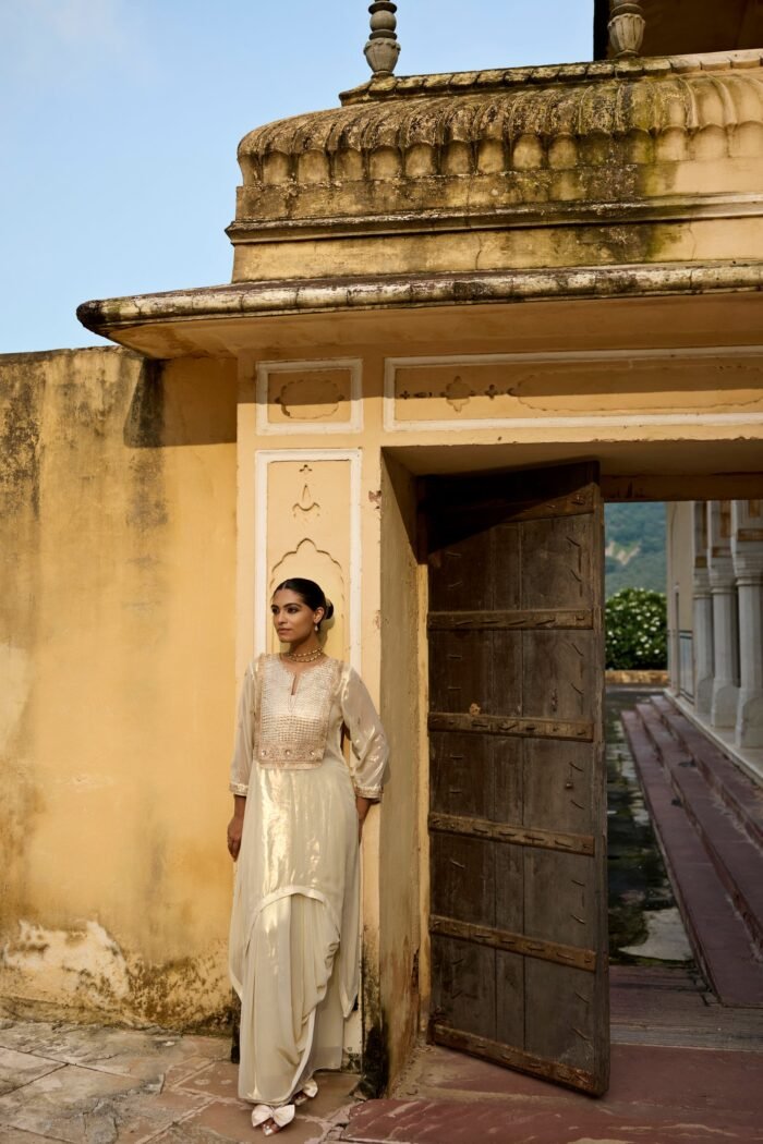 Golden Tissue Gota Patti Co-ord Set