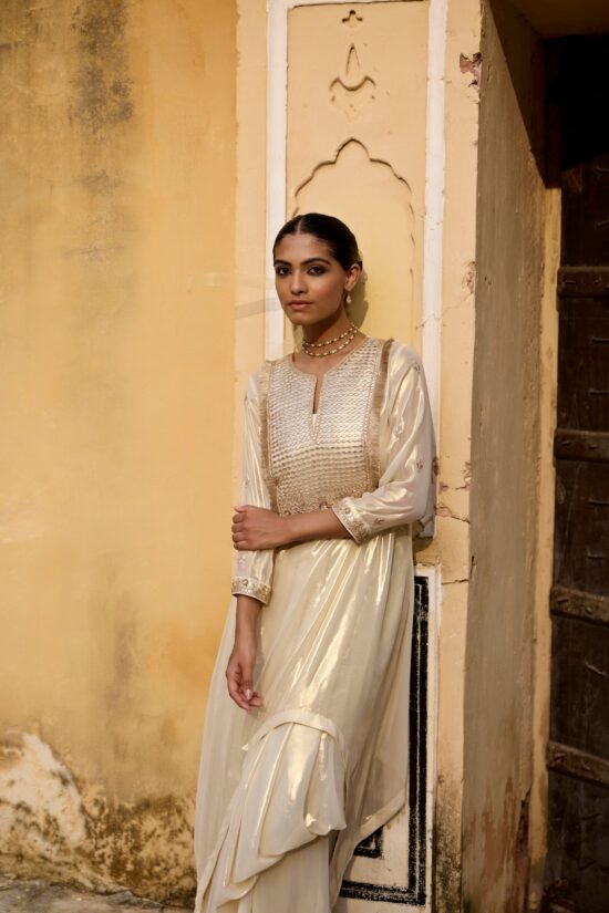 Golden Tissue Gota Patti Co-ord Set