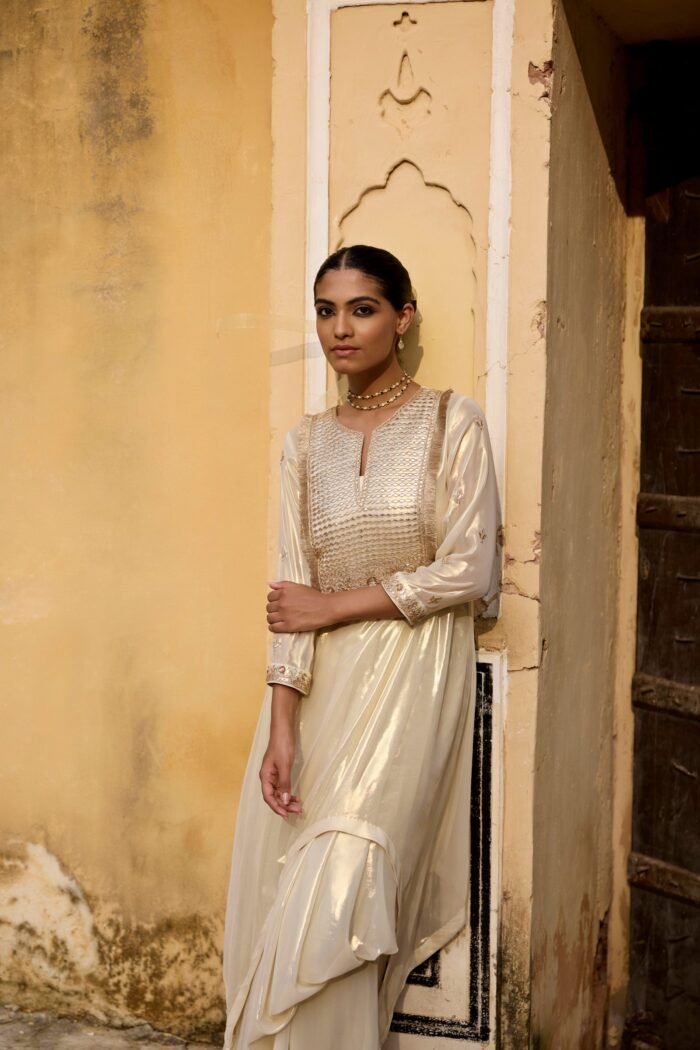 Golden Tissue Gota Patti Co-ord Set