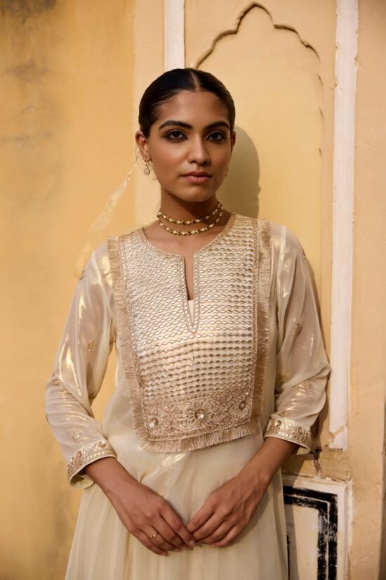 Golden Tissue Gota Patti Co-ord Set