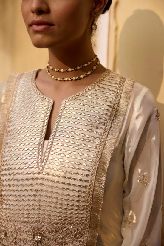 Golden Tissue Gota Patti Co-ord Set