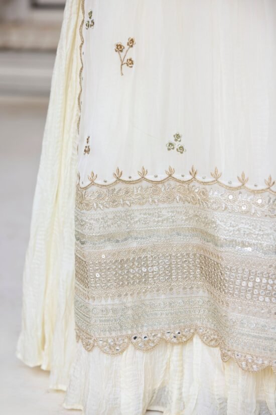 Ivory White Skirt with Kurta Set