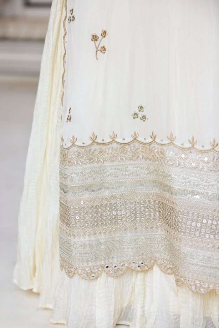 Ivory White Skirt with Kurta Set