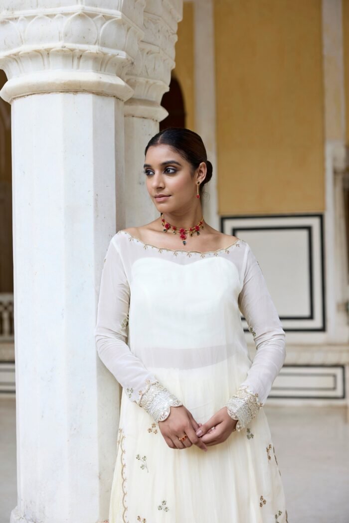 Ivory White Skirt with Kurta Set