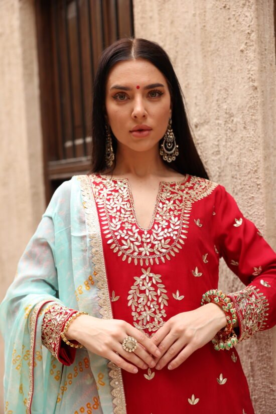 Surkh Laal Sharara Set