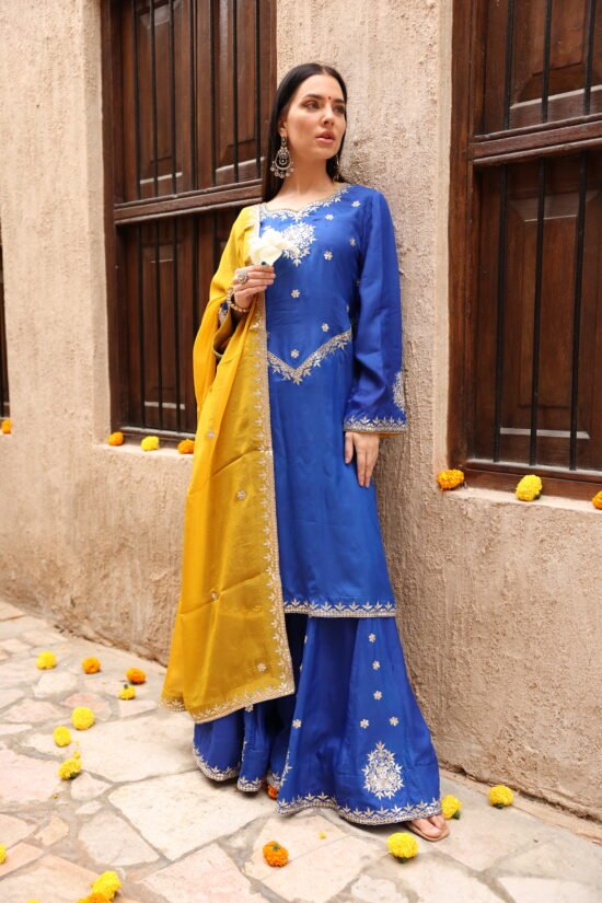 Neelam Gota-Patti Sharara Set
