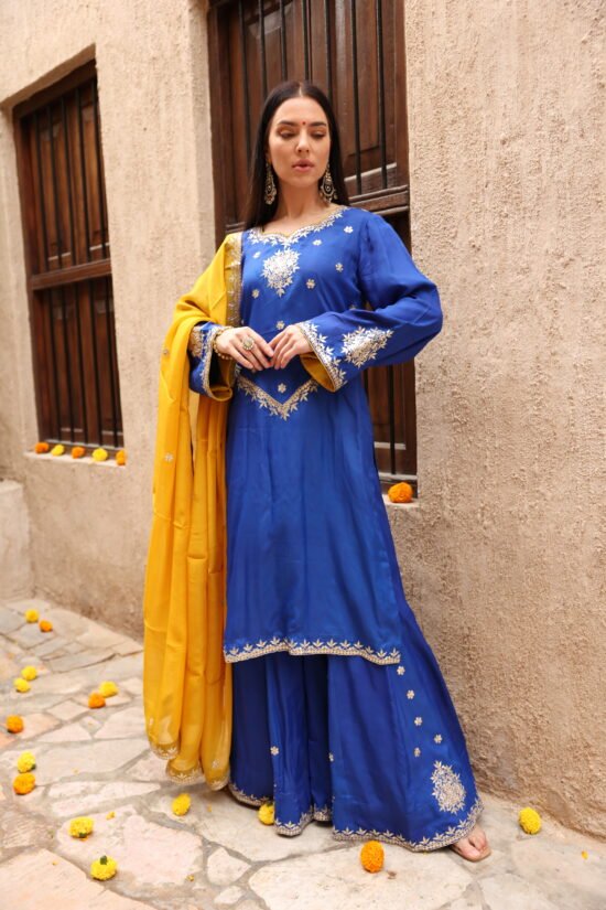 Neelam Gota-Patti Sharara Set