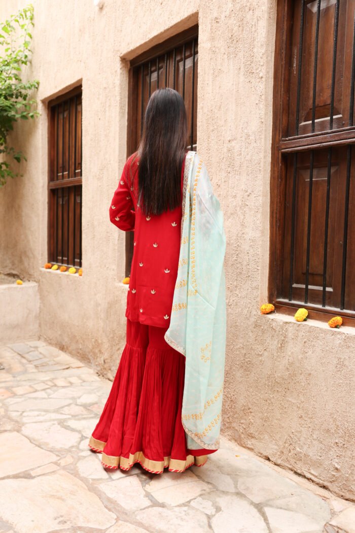 Surkh Laal Sharara Set