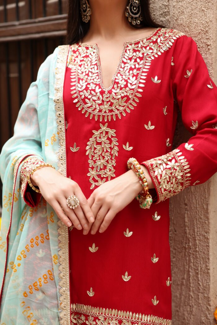 Surkh Laal Sharara Set