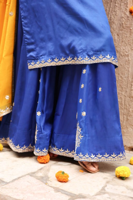 Neelam Gota-Patti Sharara Set