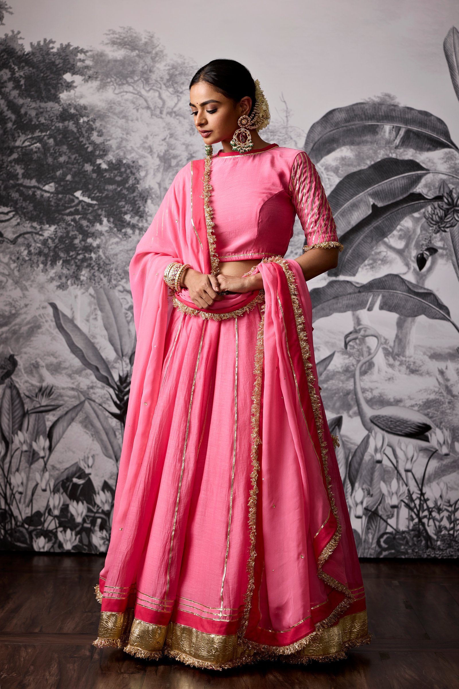 Blush Pink Gota Lehenga Set