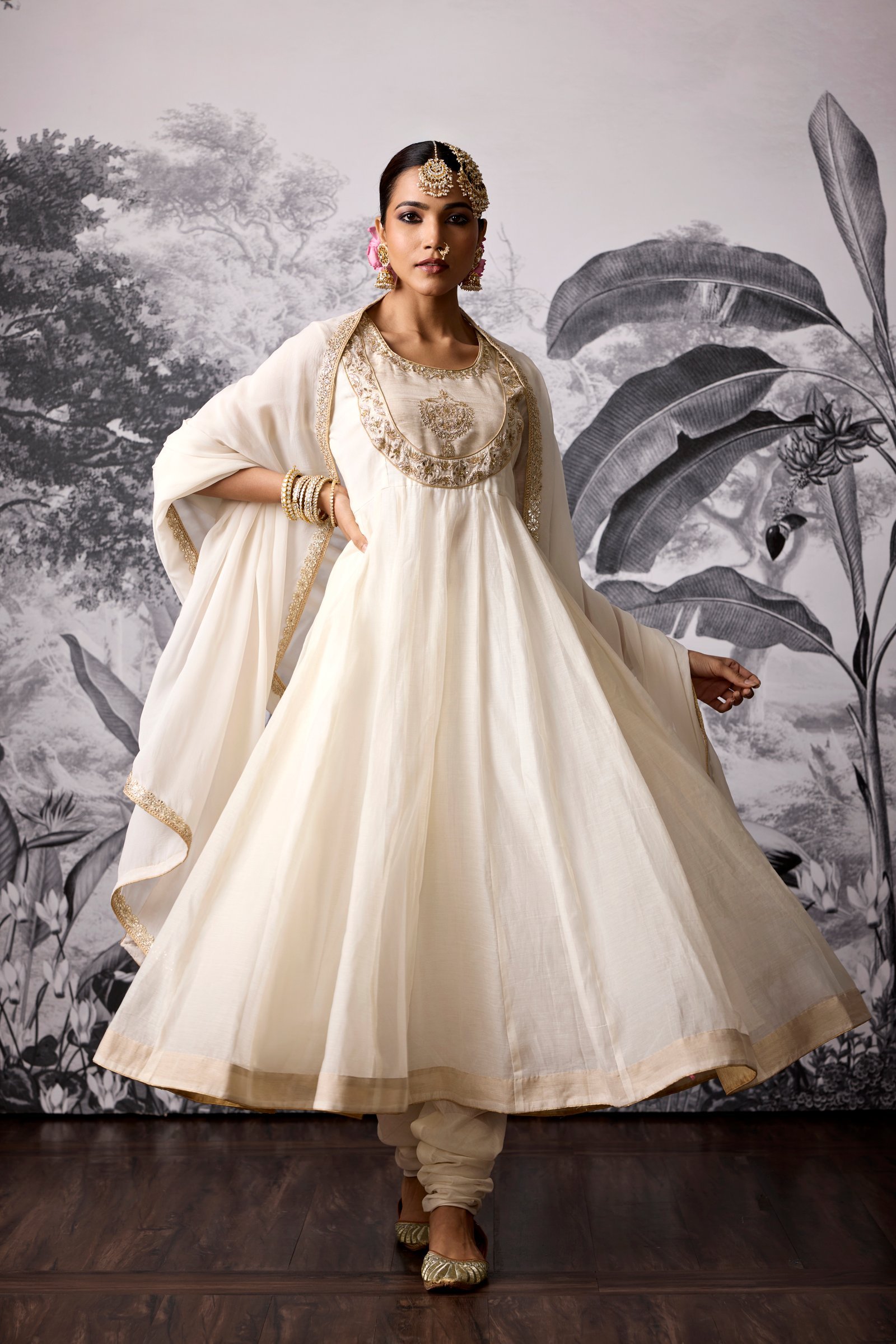 White Lily Anarkali Kurta Set