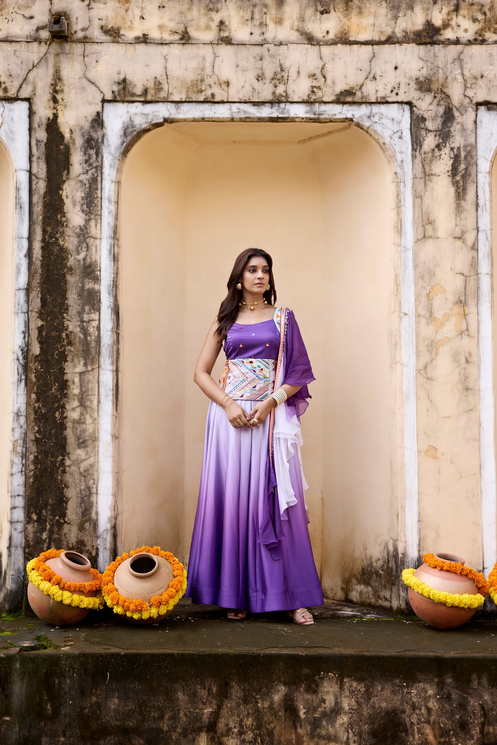 Lavender Ombre Sharara Set