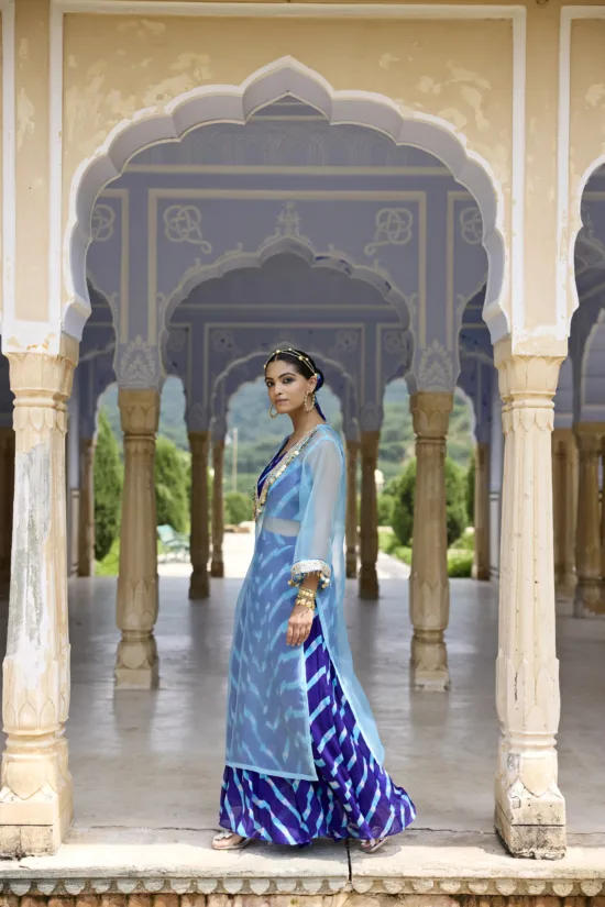 Turquoise Blue Chhanak Kurta Set