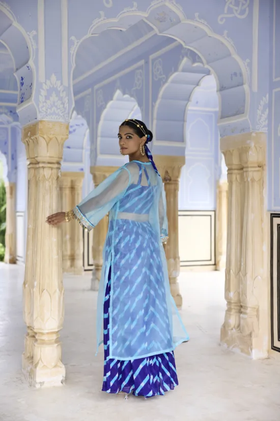 Turquoise Blue Chhanak Kurta Set