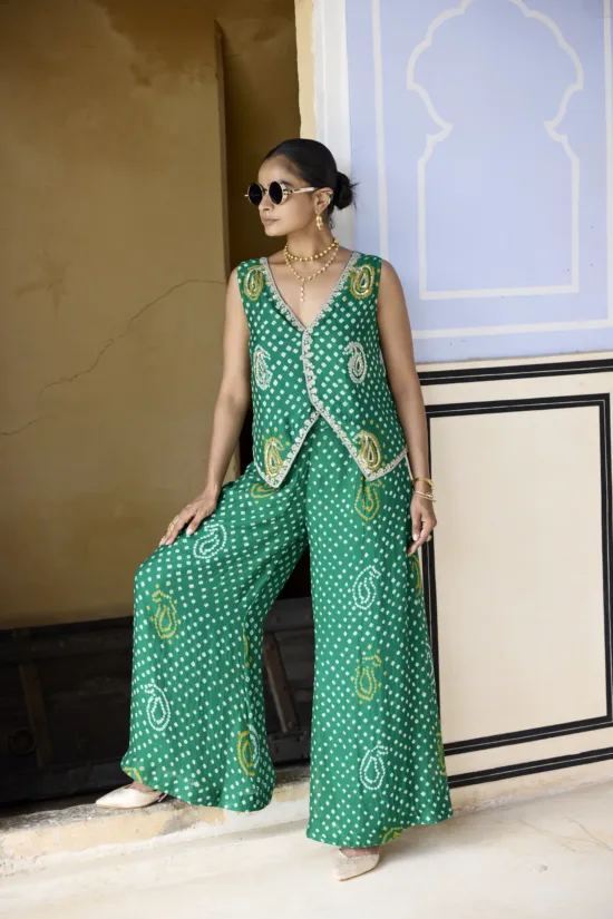 Green Paisley Beadwork Co-ord Set