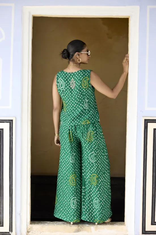 Green Paisley Beadwork Co-ord Set