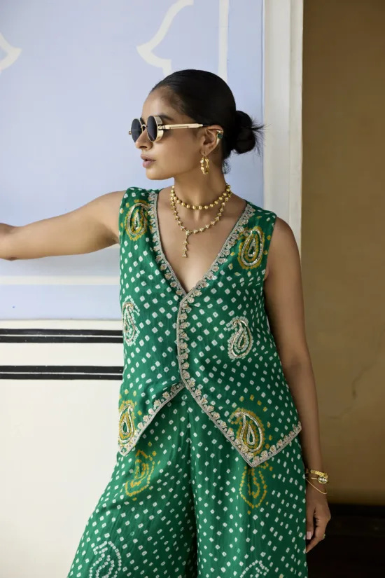 Green Paisley Beadwork Co-ord Set