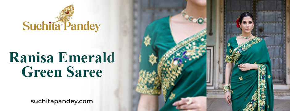 Ranisa Emerald Green Saree