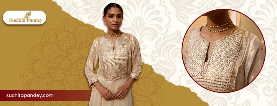 Golden Tissue Gota Patti Co-ord Set